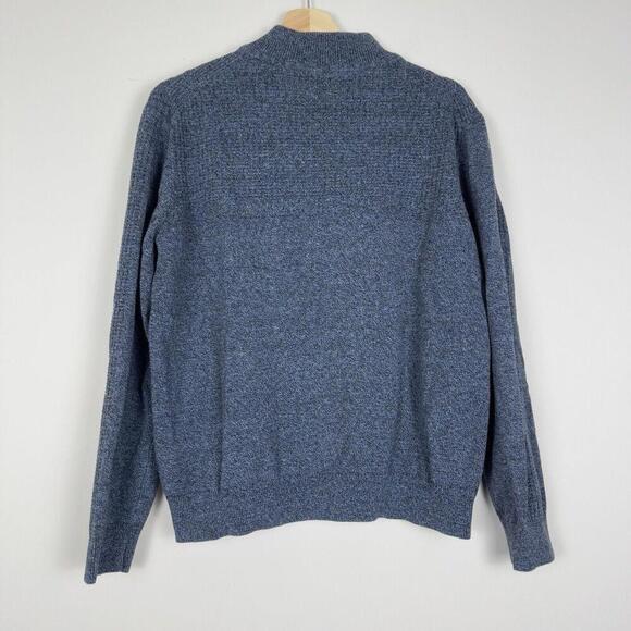 Daniel Hechter Men Sweater 1/4 Zip Blue Pullover Knit 100% Cotton Formal Casual - Picture 6 of 10